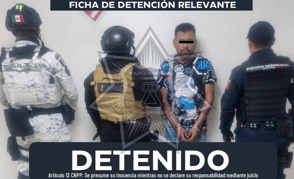 Detienen a sujeto con presunta cocaína durante operativo en Chimalhuacán