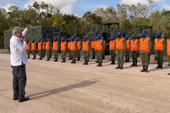 Militares inician construcción de 550 kilómetros del Tren Maya