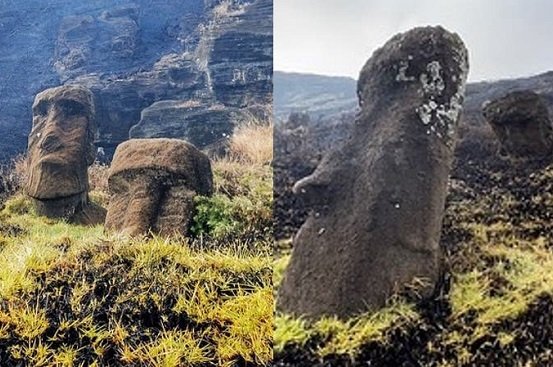 Incendio causa daño "irreparable" a estatuas en Isla de Pascua