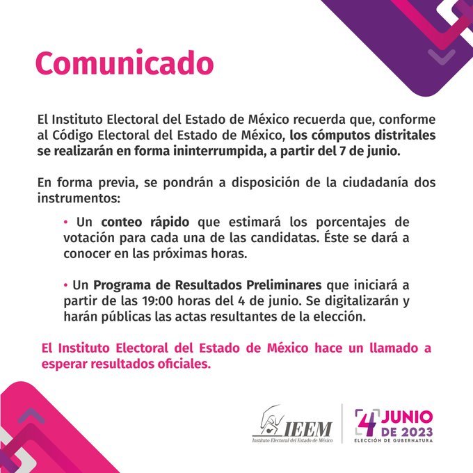 Del Moral y Gómez Álvarez se declaran ganadoras en cierre de casillas en Edomex