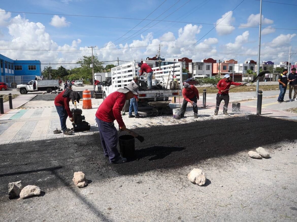 Ana Patricia Peralta supervisa rehabilitación de retorno en Avenida Cancún