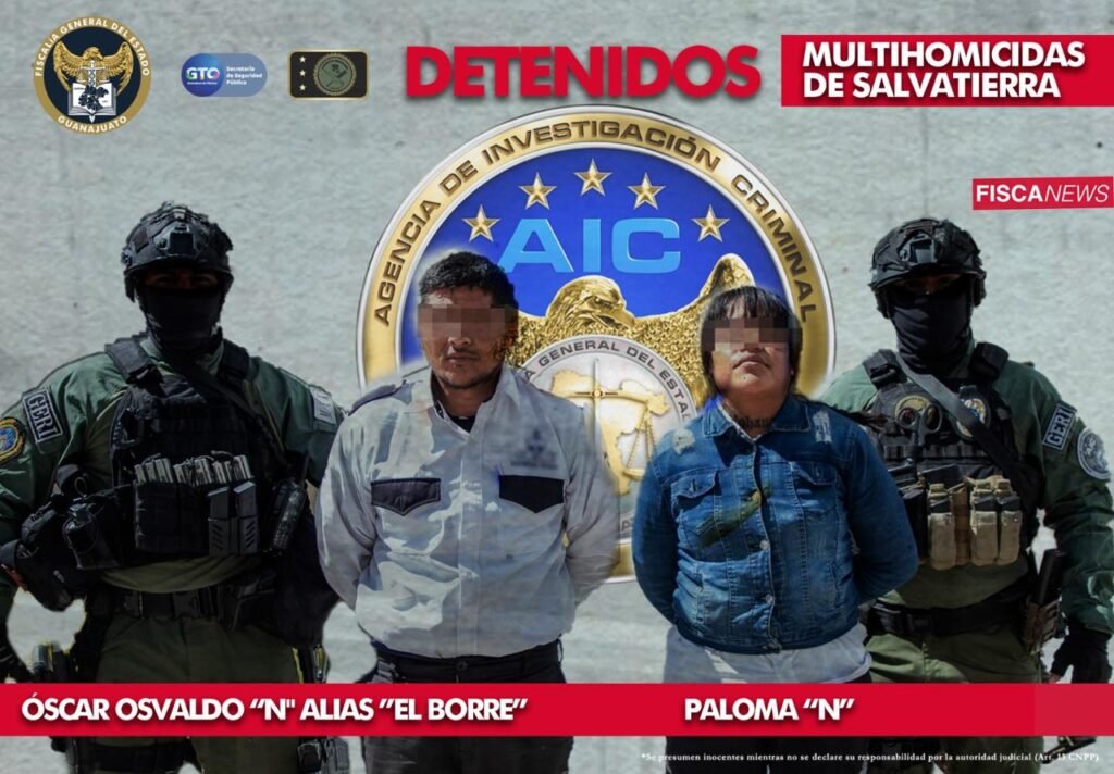 Capturan a dos por multihomicidio en Salvatierra, en Guanajuato
