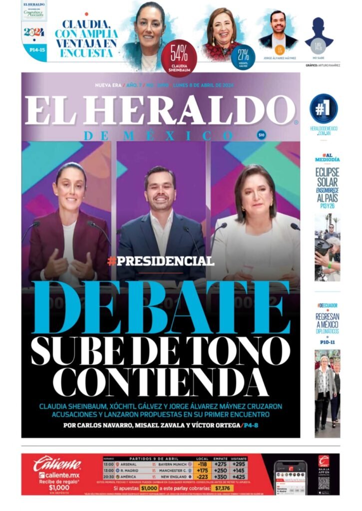 Primeras planas de la prensa escrita