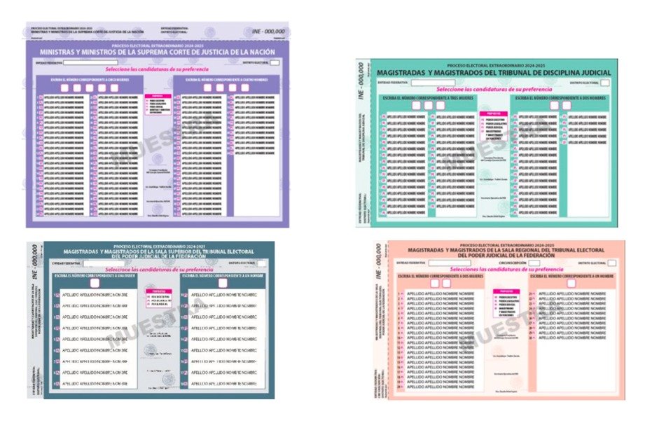 Aprueba INE diseño de boletas electorales para elección judicial