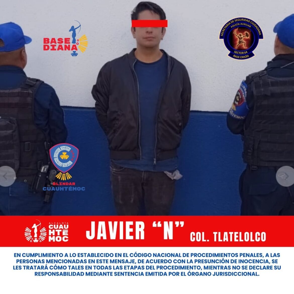 Policía auxiliar de Cuauhtémoc detiene a sujeto por abuso sexual en Tlatelolco