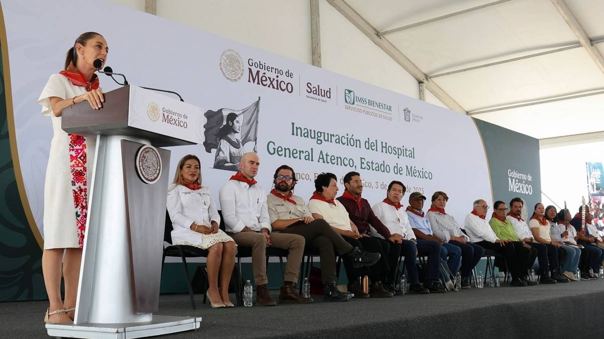 Inauguran Sheinbaum y gobernadora Delfina Gómez hospital general de Atenco
