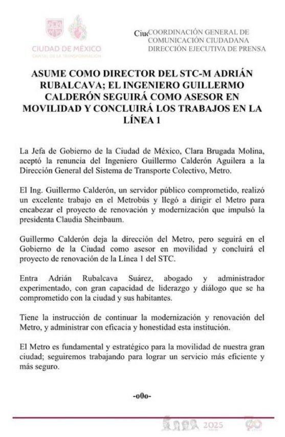 Designan a Adrián Rubalcava como director del STC Metro