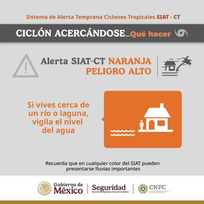 Activan Alerta Naranja por huracán Erick como categoría 3