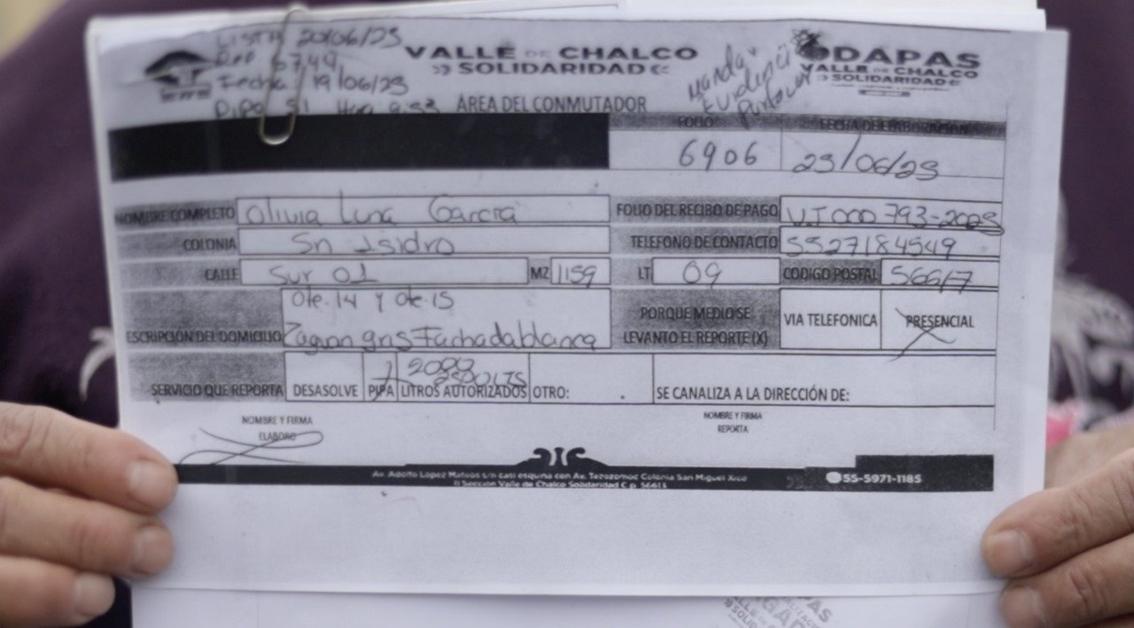 Vecinos de San Isidro en Valle de Chalco cumplen nueve meses sin agua potable