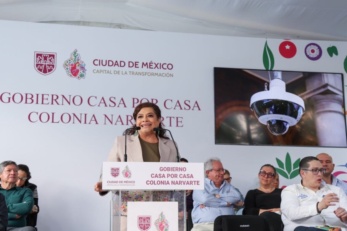 Encabeza Clara Brugada "Gobierno Casa por Casa" en Narvarte