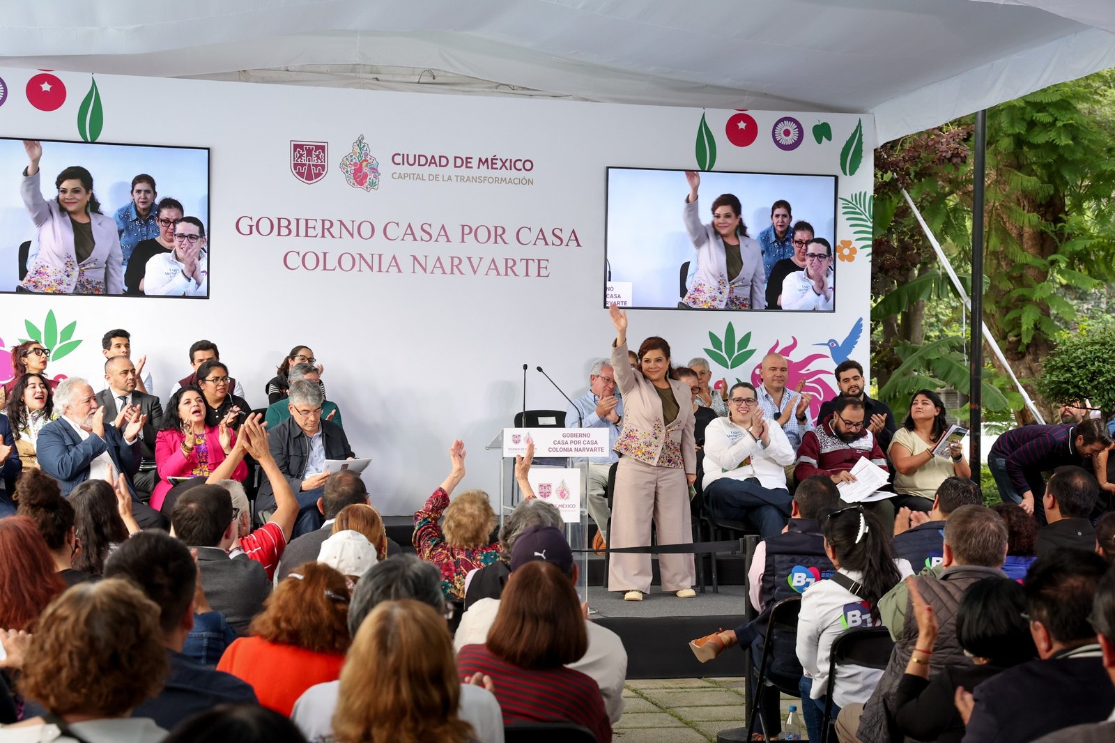 Encabeza Clara Brugada "Gobierno Casa por Casa" en Narvarte
