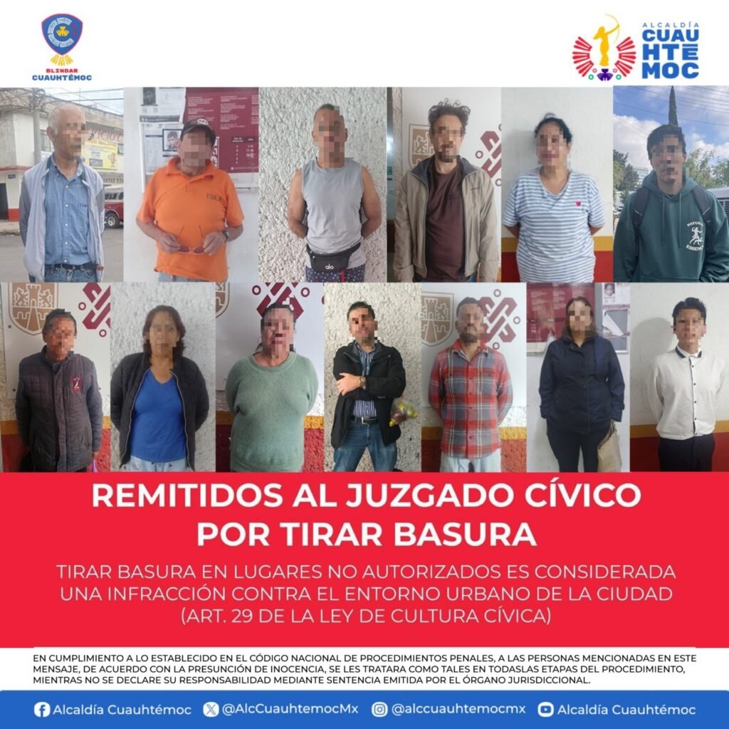 En Cuauhtémoc, tirar basura en la calle tiene consecuencias: 13 personas fueron remitidas al juzgado cívico