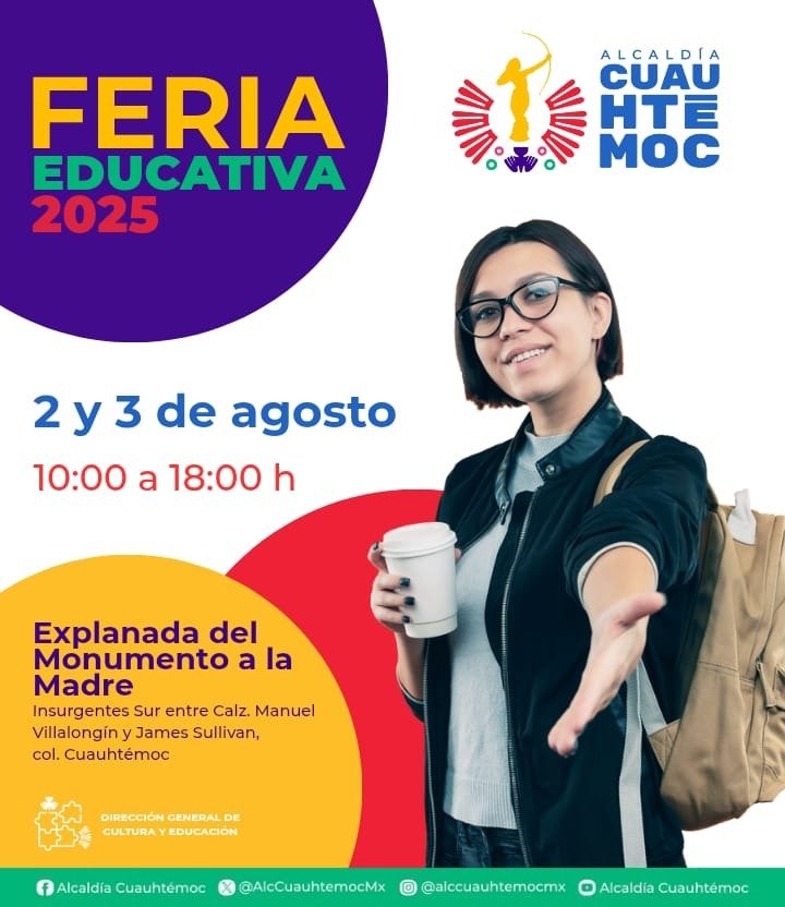 Invita alcaldía Cuauhtémoc a su Feria Educativa 2025