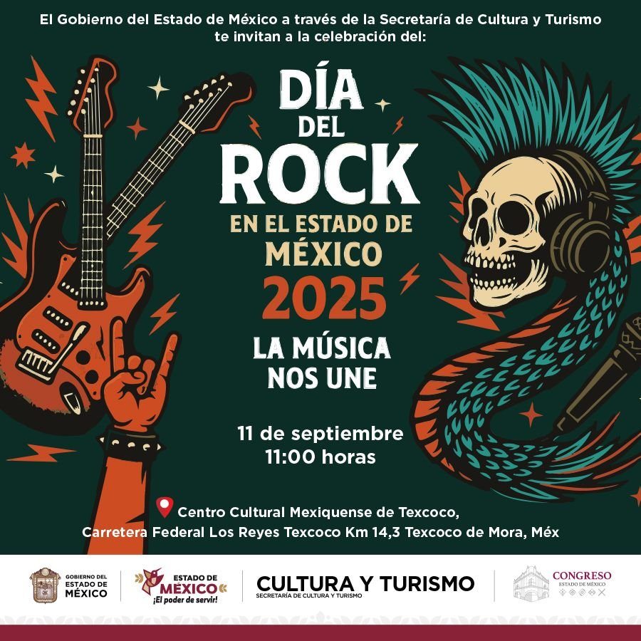 Celebrarán el Día Estatal del Rock en el Estado de México este 11 de septiembre