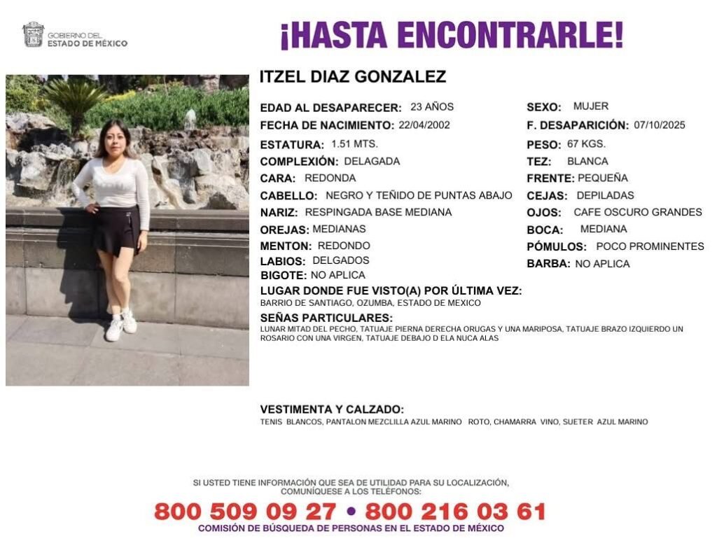 Tocan las campanas en Ozumba para pedir apoyo en la búsqueda de Itzel Díaz González
