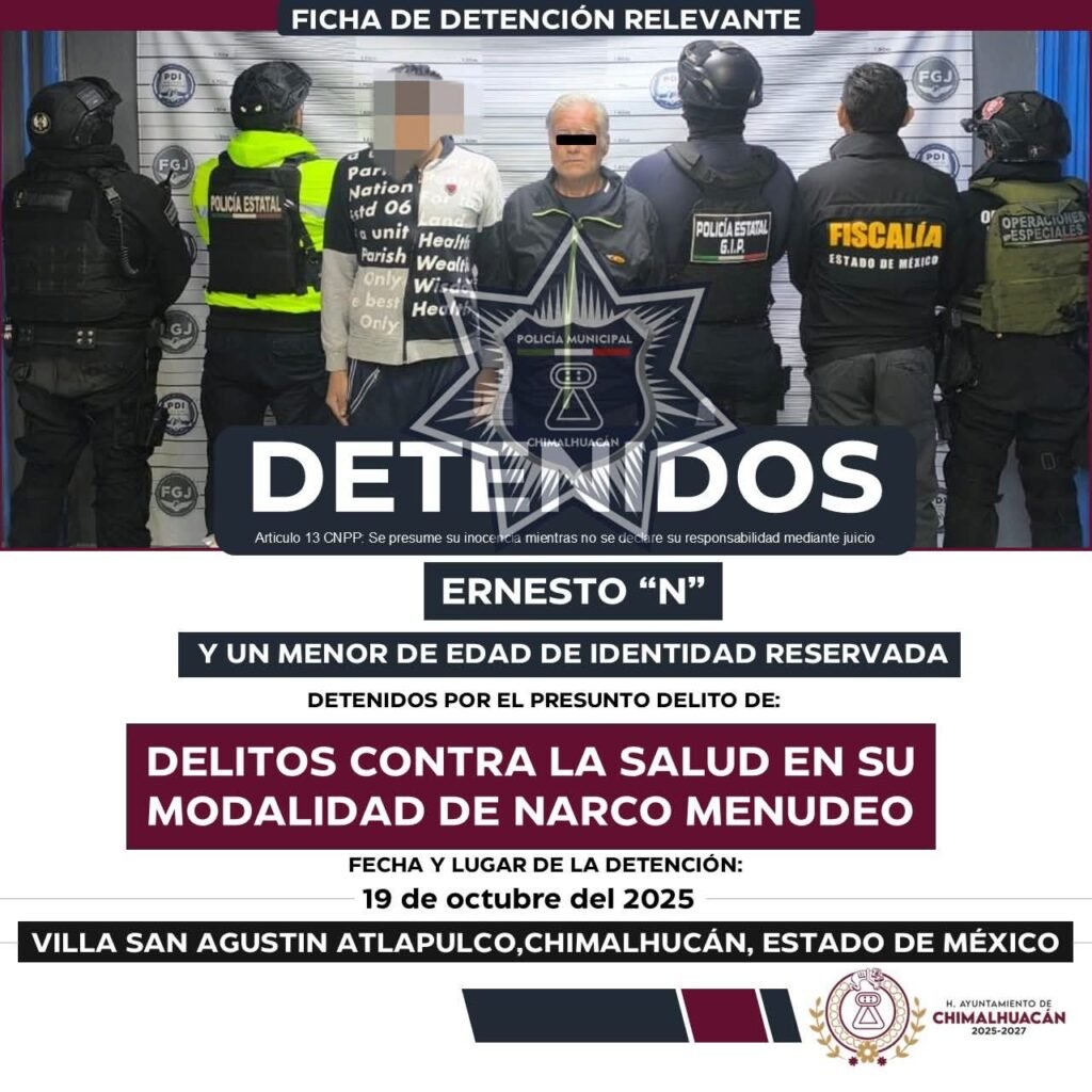 Cateo en Chimalhuacán deja dos detenidos y decomiso de drogas
