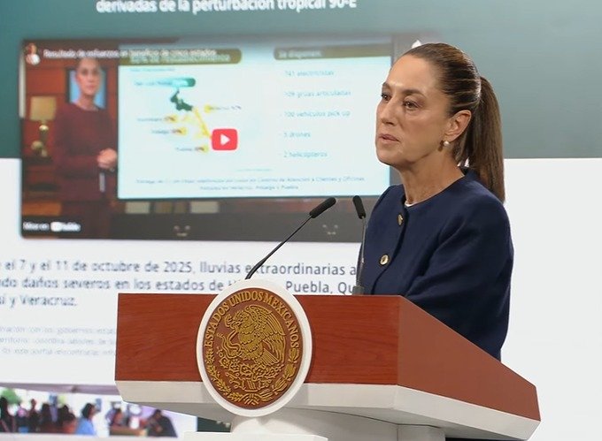 Desmiente Sheinbaum promoción del voto durante entrega de apoyos a damnificados por lluvias