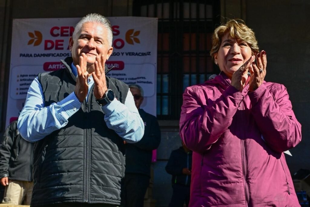 Gobernadora Delfina Gómez recibe 14 toneladas de ayuda humanitaria para familias damnificadas