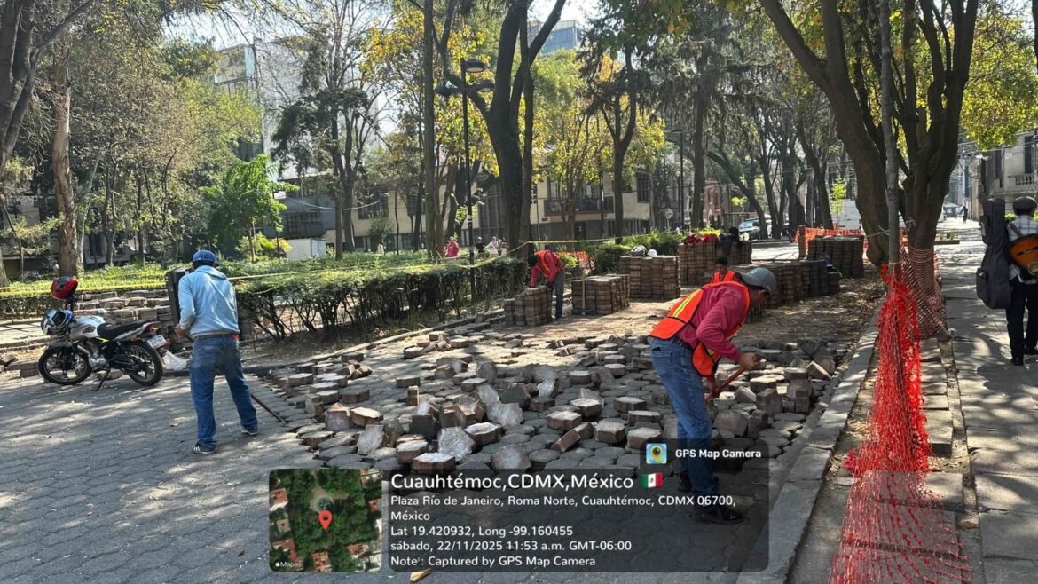 Anuncia Ale Rojo de la Vega inicio de rehabilitación integral de la plaza Río de Janeiro en la colonia Roma