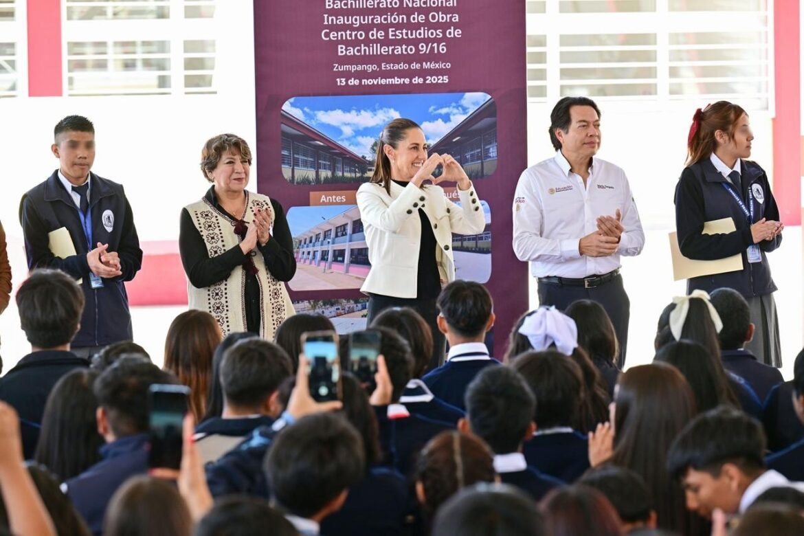 Sheinbaum y gobernadora Delfina Gómez amplían y rehabilitan espacios educativos en Zumpango