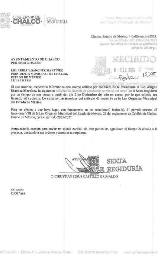 Desde prisión el sexto regidor del partido verde solicita licencia tras su detención por operación caudal