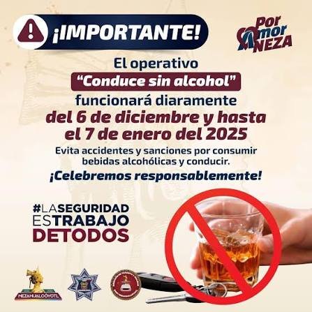 Con operativo Conduce sin alcohol refuerzan seguridad en Nochebuena y Navidad en Nezahualcóyotl