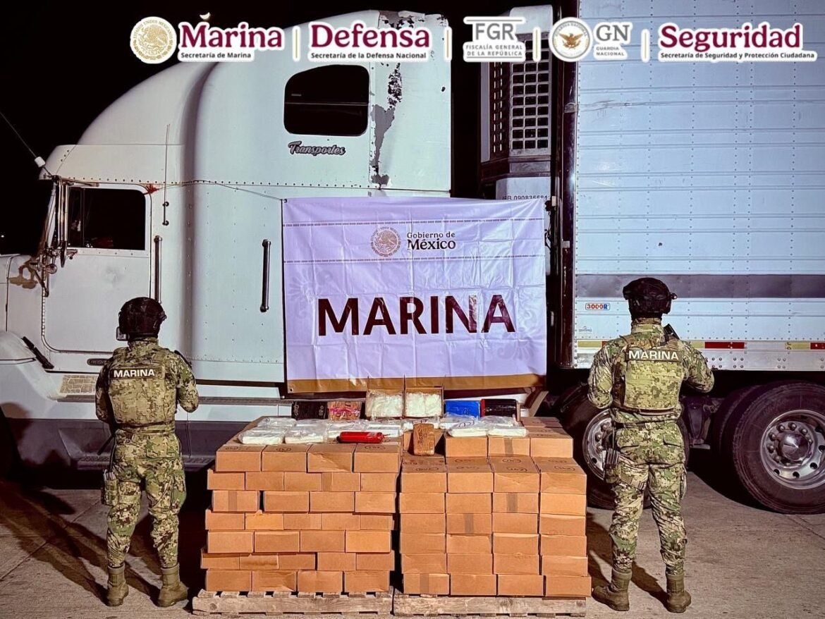 Aseguran más de 600 kilos de metanfetamina y otras drogas en el Puerto de Mazatlán