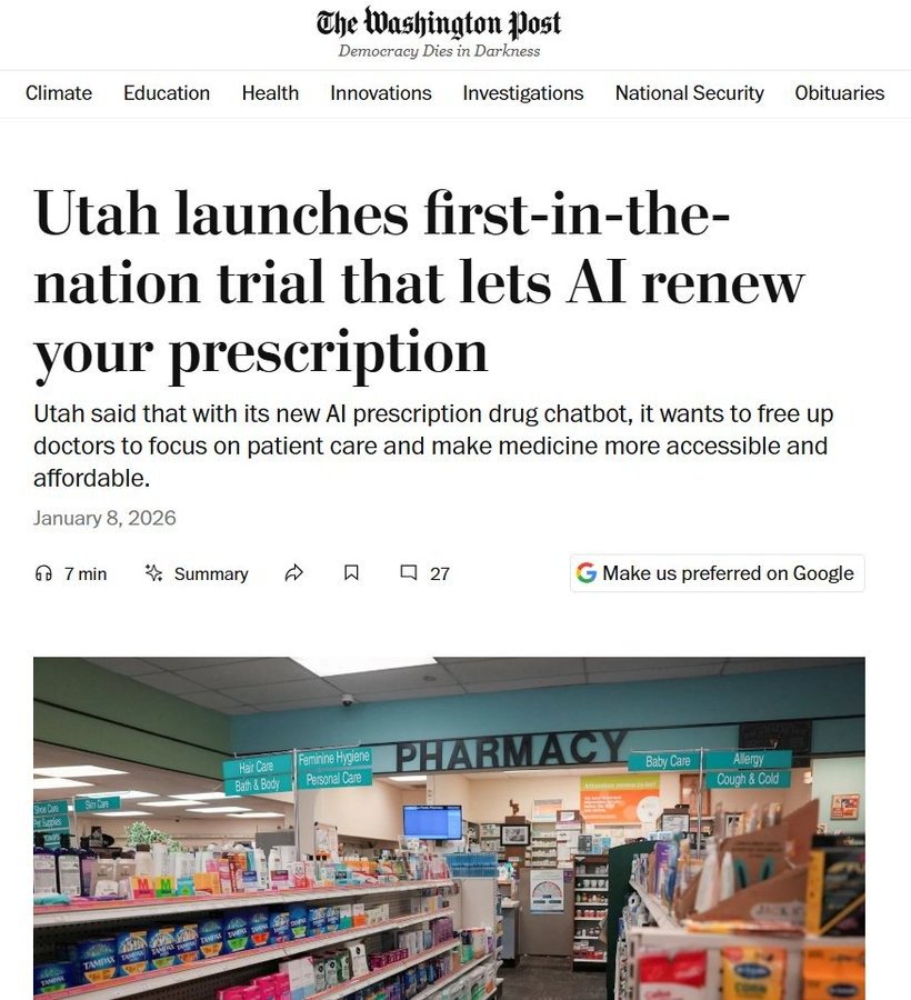 Aprueban Inteligencia Artificial que hace recetas sin ningún médico humano