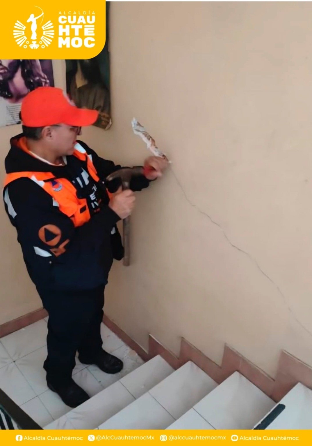 Alcaldía Cuauhtémoc realiza 85 revisiones a inmuebles tras sismo registrado el 02 de enero