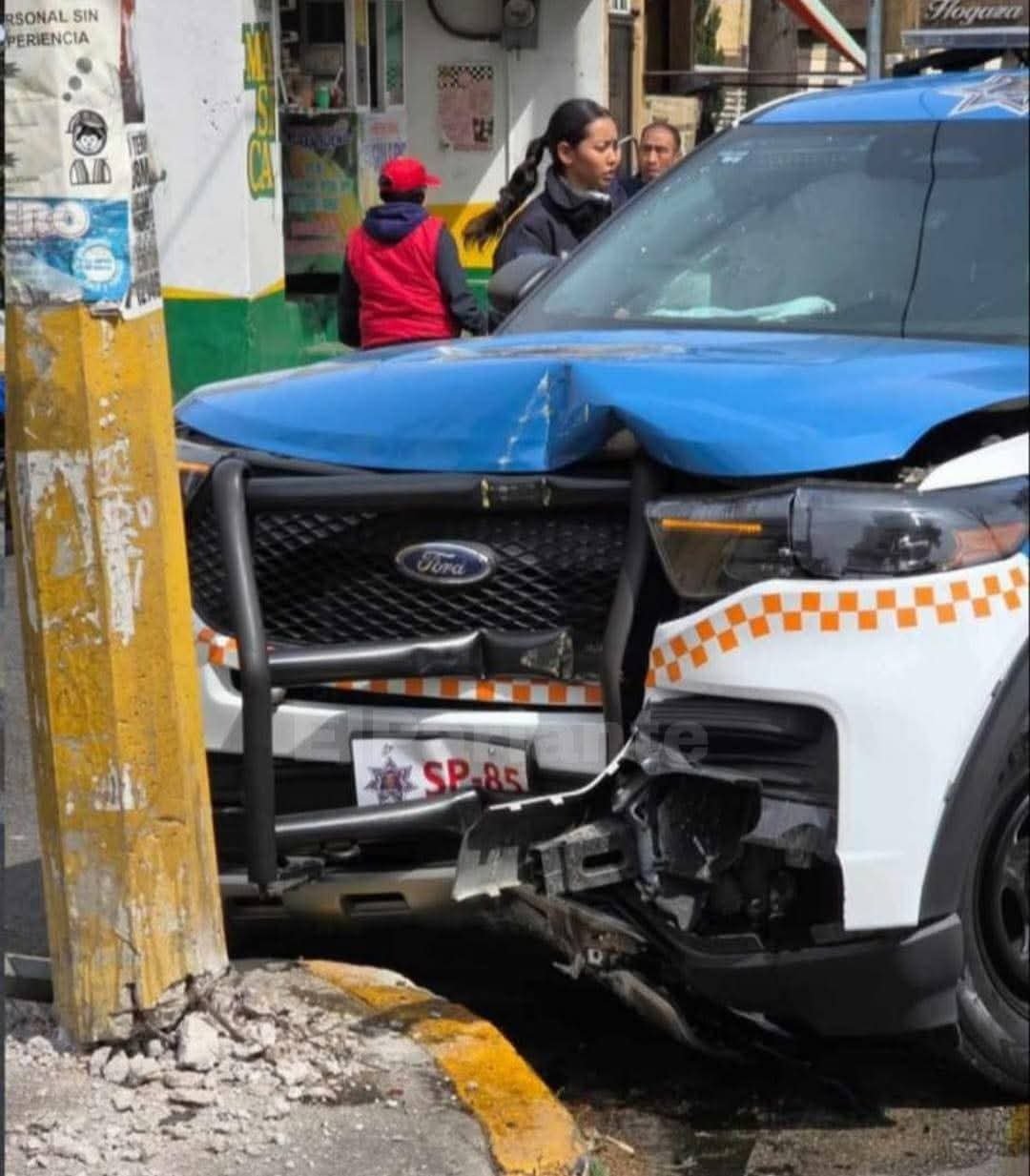 Patrulla de Metepec choca durante persecución
