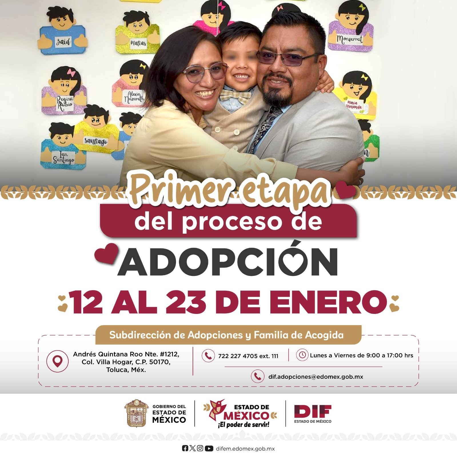 Inicia Gobierno de Delfina Gómez Álvarez la Primera Etapa del Proceso de Adopción 2026