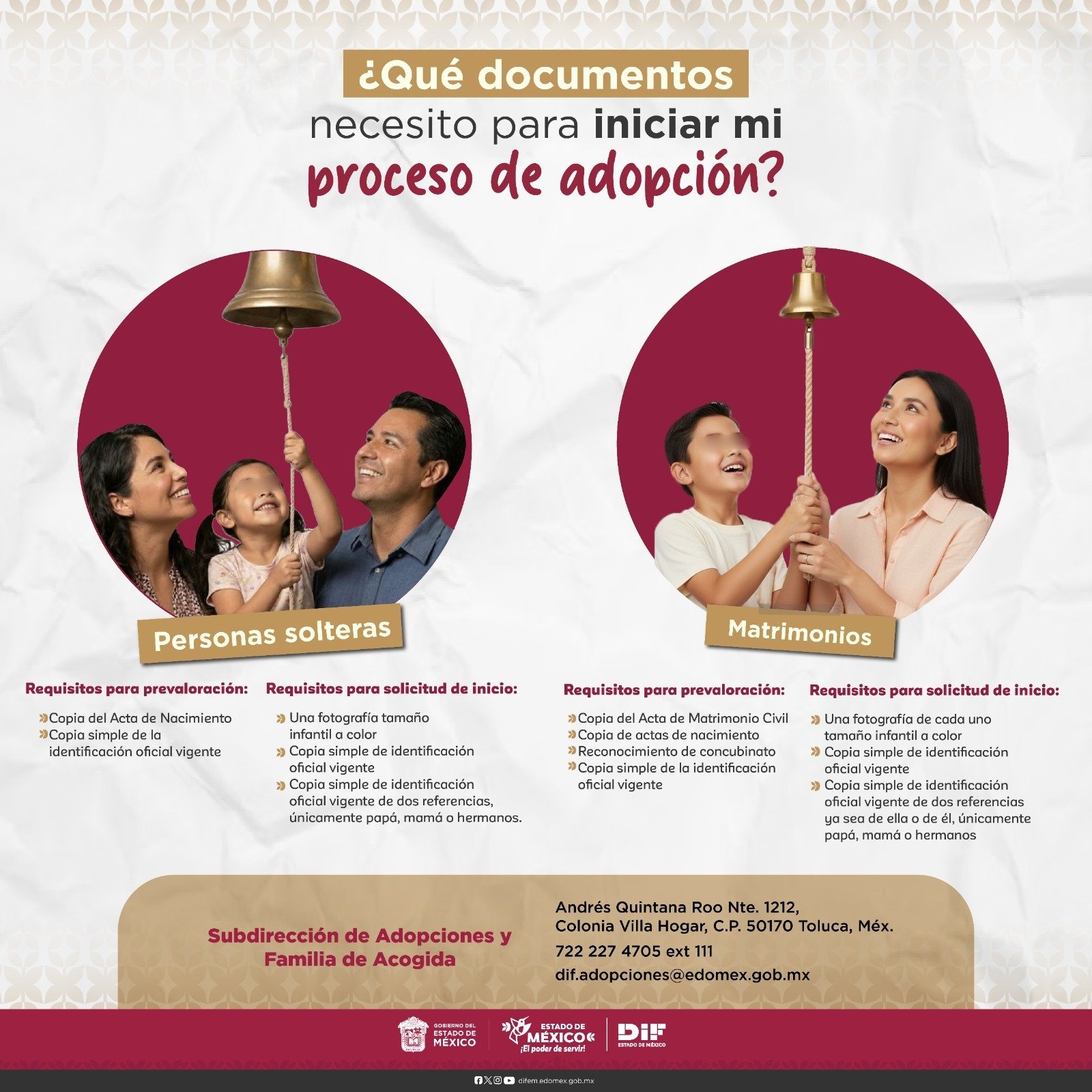 Inicia Gobierno de Delfina Gómez Álvarez la Primera Etapa del Proceso de Adopción 2026