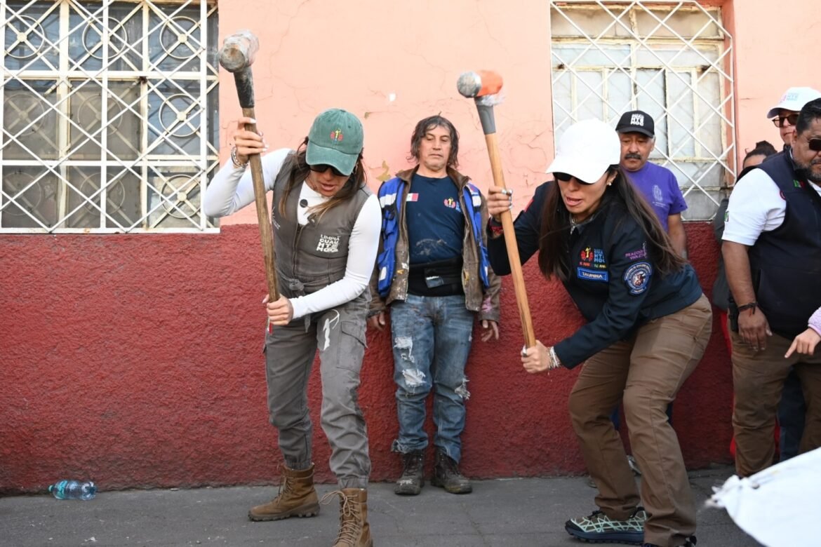 Ale Rojo de la Vega encabeza limpia Cuauhtémoc en Peralvillo: 83 luminarias reparadas, poda, bacheo y desazolve en un sólo día