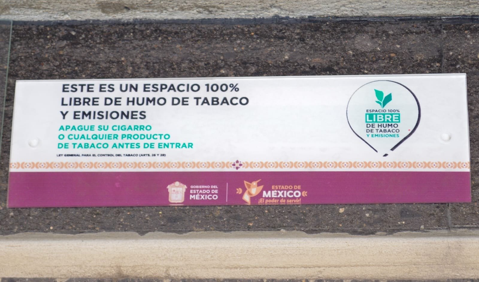 Reconoce Gobierno del Estado de México mil 731 espacios libres de humo de tabaco