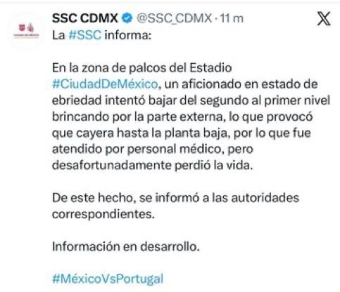 Tragedia en la reinauguración del Estadio Azteca