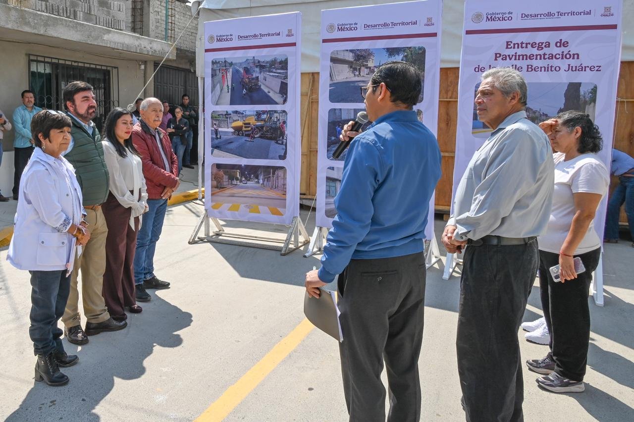 Presidenta Claudia Sheinbaum y Gobernadora Delfina Gómez rehabilitan calle Benito Juárez