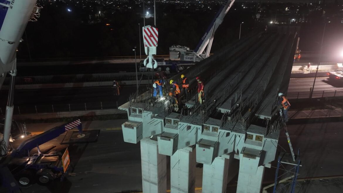 Avanza construcción del Puente “La Mexiquense” que mejorará la conectividad con el AIFA